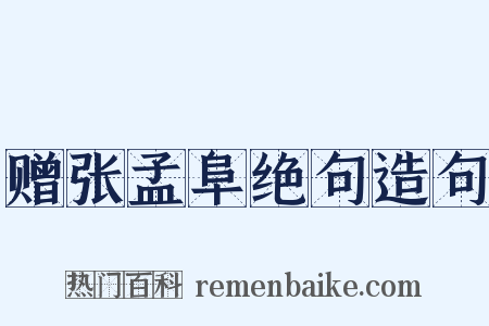 赠张孟阜绝句造句是什么意思的图片